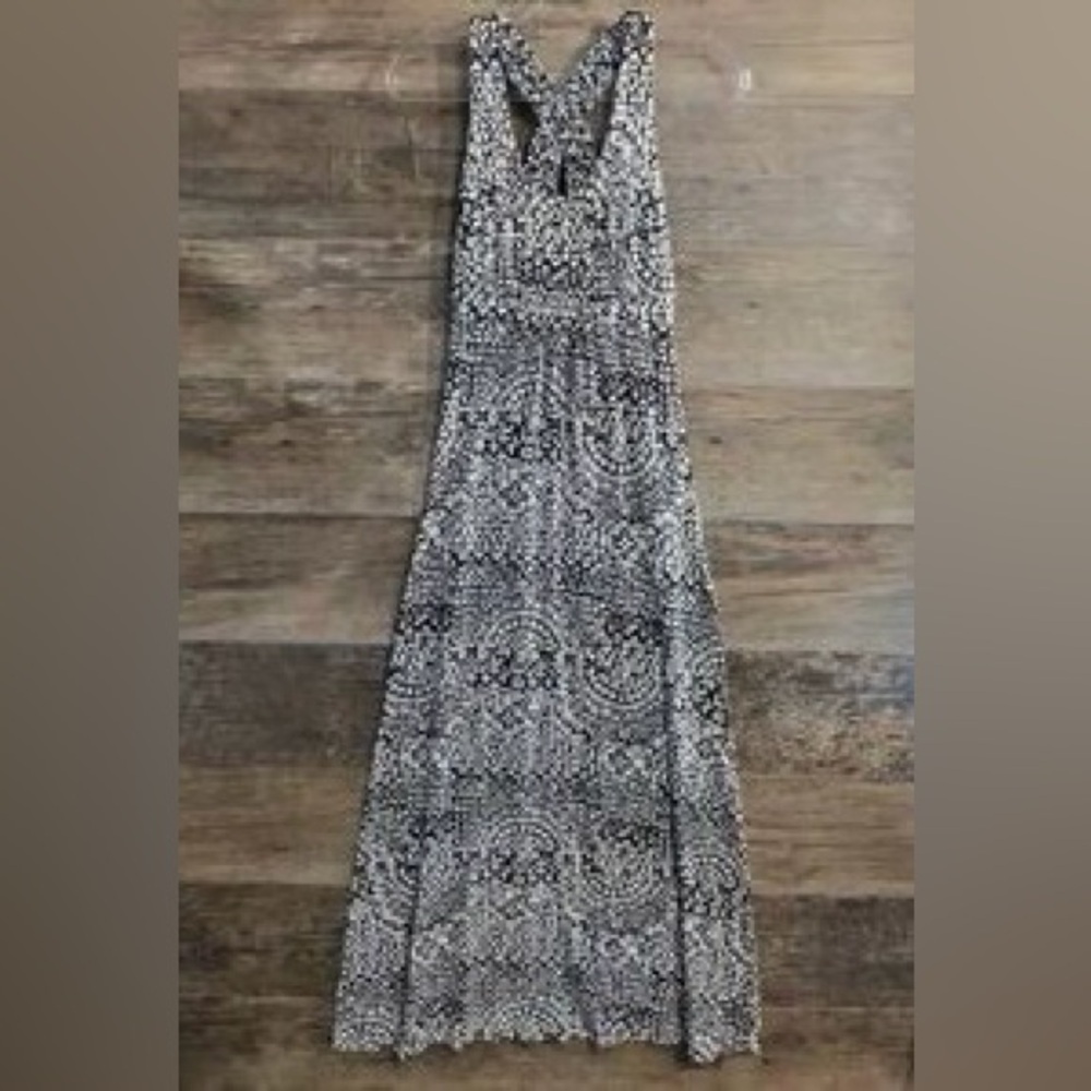 Soma Black & White Printed Racerback Maxi Dress